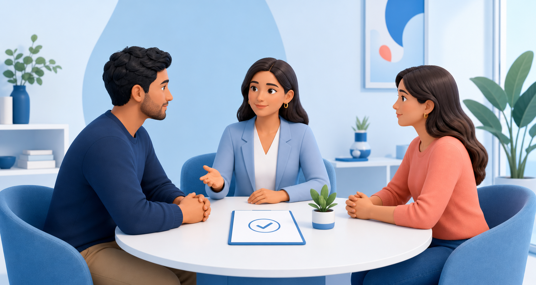 Personas participando en una mediación familiar obligatoria
